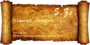 Simonyi Zsombor névjegykártya